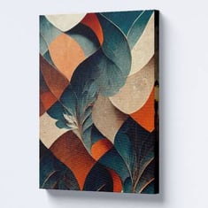 لوحة جدارية أوراق أشجار فنية بألوان مميزة