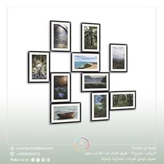 مجموعة جدارية مكونة من 10 لوحات جدارية مقاس 25x35 سم برواز أسود بعنوان "مجموعة من لوحات الطبيعة"