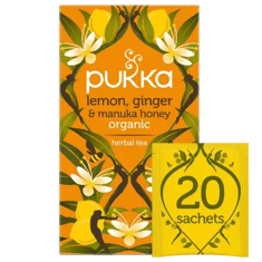 شاي الليمون والزنجبيل وعسل المانوكا العضوية - Pukka