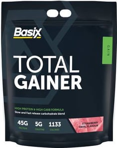 بيسيكس توتال غينر بنكهة الفراولة 15 باوند -BASIX Gain Totel Gainer