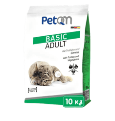 طعام جاف PetQM Basic للقطط بنكهة الديك الرومي والخضار 10kg