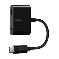 وصلة من USB-C إلى منفذ AUX ومنفذ USB-C من belkin