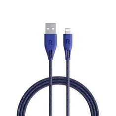 كيبل ايفون USB راف بارو بايونير قماش 2 متر ازرق