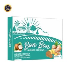 أقراص حلوى زنجبيل للحلق بنكهة جوز الهند  24 قطعة - بون بون