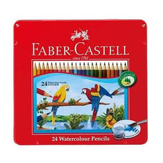 الوان خشبية مائية 24 لون مع فرشاة Faber-Castell 