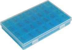  حافظة دواء أسبوعية في علبة بلاستيك بغطاء مقسمة 4 أقسام لكل يوم