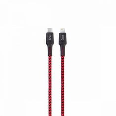 عروض قوي-2 كيبل PD للآيفون  Lightning إلى USB-C من Goui مصنوع من القماش الطول 1.5 متر- اللون أزرق وكحلي وأحمر