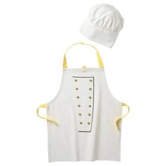 ايكيا - مريلة طبخ للأطفال مع قبعة شيف- أبيض/أصفر