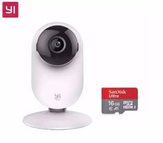 كاميرا المراقبة الذكية المنزلية من  YI + مع ذاكرة 16 جيجا بايت