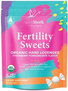 حلوى عضوية لزيادة خصوبة الأم وزيادة فرص الحمل- بينك ستورك- الفراولة والرمان- ( 30 قطعة)