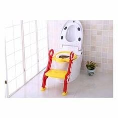 مقعد بوتي مع سلم لتدريب الأطفال الصغار على المرحاض- أصفر