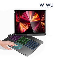 wiwu - كفر مع لوحة مفاتيح لجهاز ipad pro مقاس 11 بوصة ، أيباد آير 4/5 مقاس 10.9 بوصة (2018/2020)- أسود 