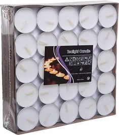 100 قطعة شمع غير معطرة, أبيض