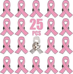  دبوس الوردي التوعية بسرطان الثدي (25حبة)