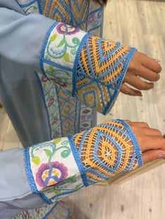 عباية كريب سماوي مع جبير