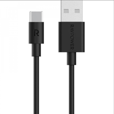  كابل من  راف باور USB-A إلى Type-C USB بطول 1م/ 3.3 أقدام طراز - أسود