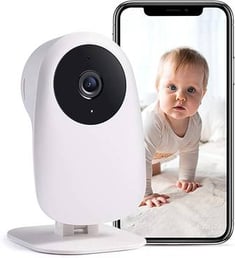 نووي كاميرا مراقبة داخلية مزوده بخاصية كشف الحركه والصوت للاطفال  وتطبيق الجوال تعمل على WiFi