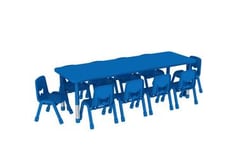 طاولة رياض أطفال 10 كراسي مستطيلة 180*60 - أزرق