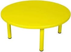 طاولة بلاستيك دائرية 110سم - أصفر