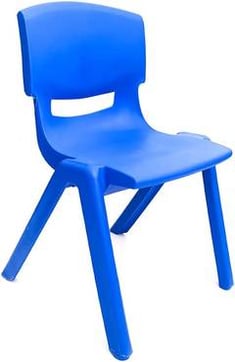 كرسي الروضات بلاستيك - 34 سم - أزرق