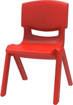 كرسي الروضات بلاستيك - 34 سم - أحمر