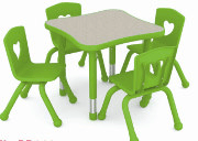 طاولة رياض أطفال 4 كراسي مموجة 60*60 - أخضر