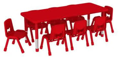 طاولة رياض أطفال 8 كراسي مستطيلة 150*60 - أحمر