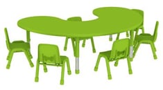 طاولة رياض أطفال نصف دائرية 180*120 - أخضر