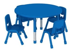 طاولة دائرية 4 كراسي قطر 90 سم - لون أزرق
