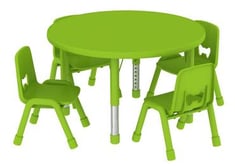 طاولة دائرية 4 كراسي قطر 90 سم - لون أخضر