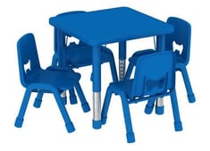 طاولة رياض أطفال 4 كراسي مربعة 60*60 - أزرق