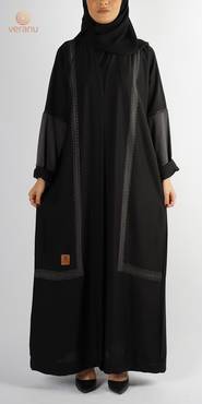 BL-099 عبايه كلاسيك بخياطه طوليه 