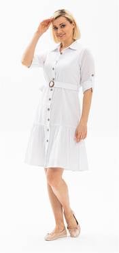 فستان قصير شاش أبيض نسائي