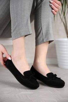 حذاء كاجوال جلد سويدي أسود نسائي