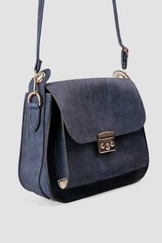 حقيبة كحلي مفصل بتصميم محفظة نسائية