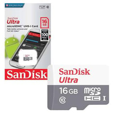 بطاقة ذاكرة بجودة وسرعة نقل بيانات عالية Sandisk Ultra Micro SD Card High Speed Class10