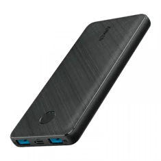 انكر شاحن متنقل باوركور الاصدار الثالث بقوة 10000 ملي امبير مع منفذين USB -نحيف - اسود-موديل 1247H11