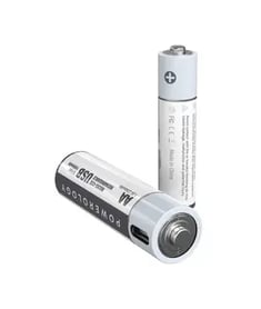  Powerology AAA USB Rechargeable Battery (2pc pack)