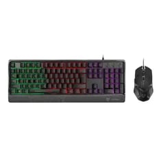 Vertux Backlit Ergonomic Wired Gaming Keyboard &amp; Mouse (EN/AR)
