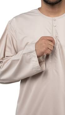 ثوب منزلي رجالي اماراتي كاكي