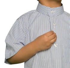 ثوب منزلي اطفال كويتي مقلم ازرق و اسود عريض