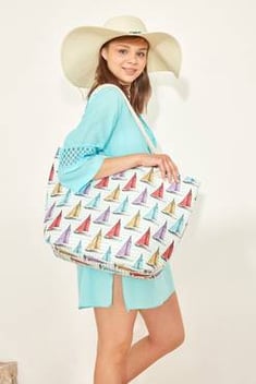 حقيبة شاطئ متعددة الألوان نسائية
