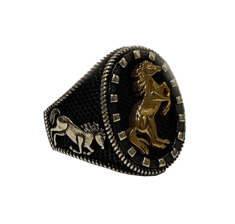 خاتم فضة 925 على شكل حصان