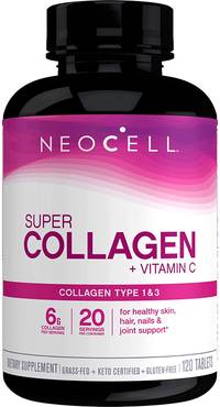 كولاجين فائق + فيتامين جـ NEOCELL, SUPER COLLAGEN + VITAMIN C, 250 TABLETS