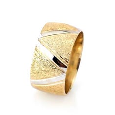 خاتم زفاف فضة عيار 925 مطلي ذهبي بتصميم Z نسائي