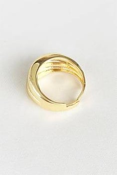 خاتم قابل للتعديل معدني ذهبي نسائي