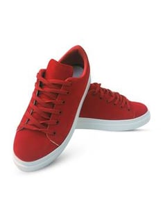 حذاء رياضة جلد سويدي أحمر نسائي
