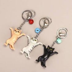 ميدالية مفاتيح القطة الراقصة للنساء  ، تصميم مضحك 