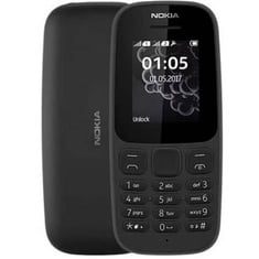 نوكيا هاتف 105 بشاشة 1.8 بوصة ثنائي الشريحة بذاكرة رام 4MB وذاكرة سعة 4MB يدعم تقنية 2G - أسود