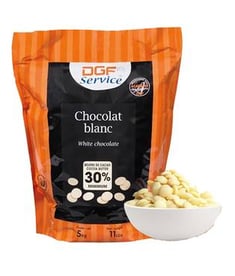 شوكولاته بيضاء اقراص فرنسية بنسبة 30%  DGF  وزن 5 كيلو 